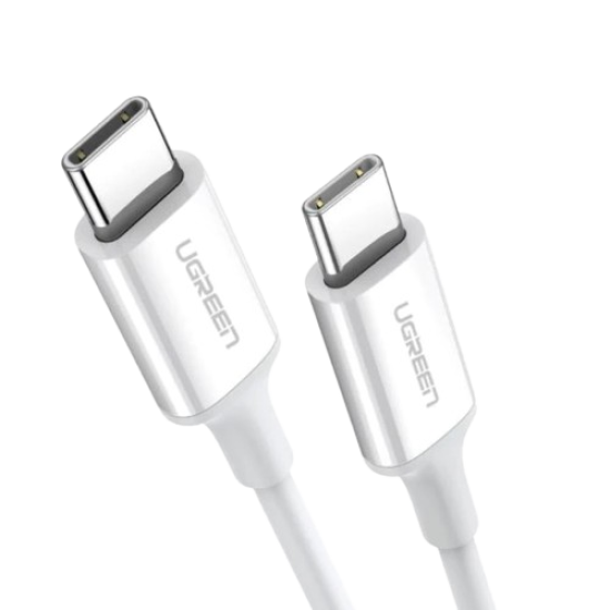 Cable USB-C A USB-C Ugreen 60518 / 1 Metro / Carga Rápida De Hasta 60W / 480Mbps / Color Blanco