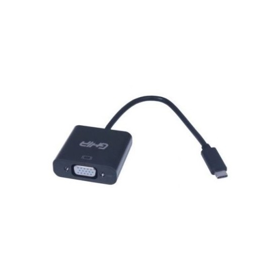Adaptador USB 3.1 Tipo-C Macho a VGA Hembra/ 1080 Pixeles Ghia ADAP-11 Negro