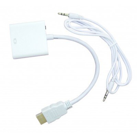 Cable Adaptador HDMI a VGA Hembra con Audio Gigatech ADP-010B Blanco