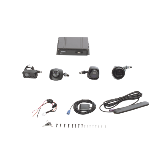 Kit DVR Movil 1080P Hikvision AE-MD5043-SD/GLF(Lite)(Kit), Incluye 4 Camaras TurboHD, Soporta 4G, GPS, Soporta Memoria SD