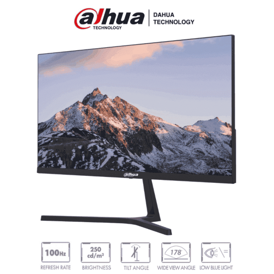 Monitor 21.5" Dahua DHI-LM22-B200S LED Plana Ultra Delgado/ Full HD/ 75HZ/ 5MS/ Visualizacion de 178 Grados/ Altavoces Integrados/ VGA/ HDMI/ Negro
