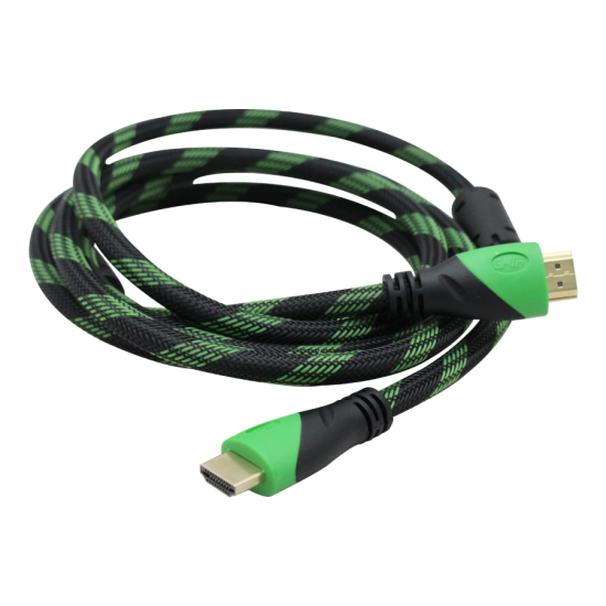 Cable HDMI de 2 Metros Reforzado Ghia GCB-023 para Uso Rudo Negro/ Verde