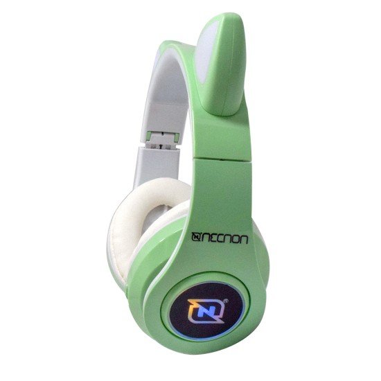 Diadema Audifono Gamer Necnon Inalambrico, Bluetooth,3.5MM,200MAH, LED, Color Verde, NCAB0711RG