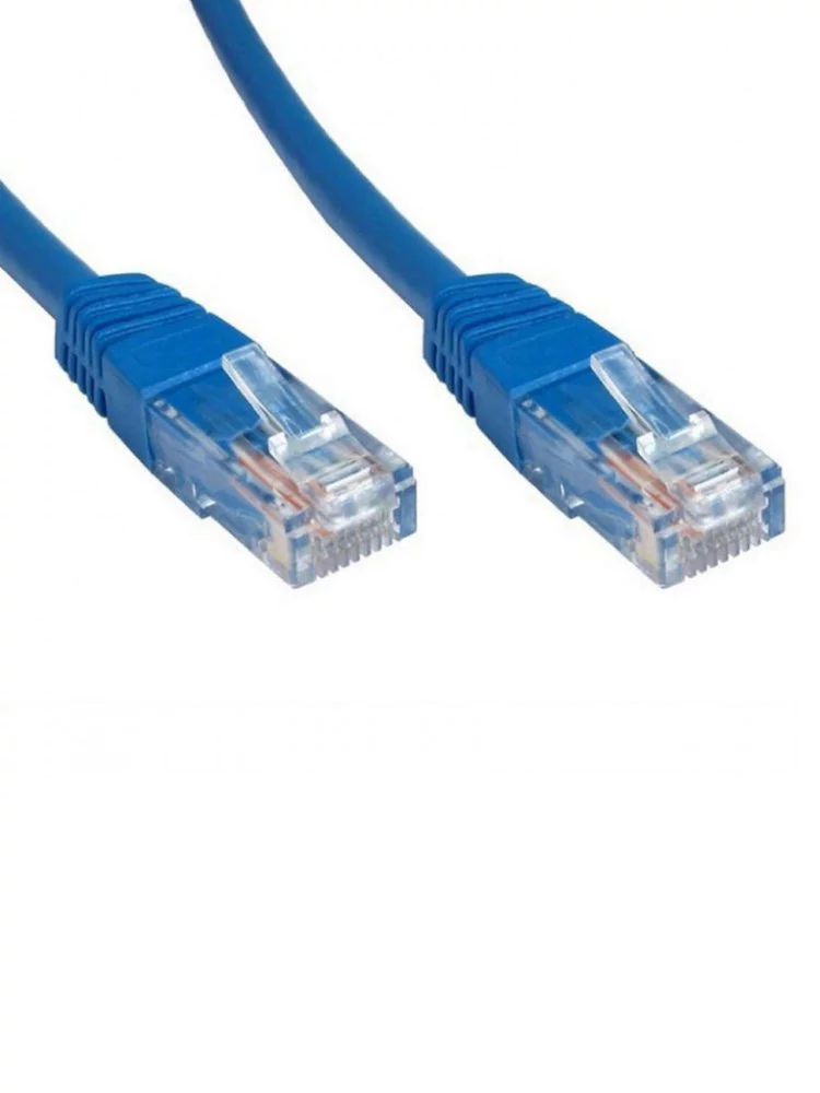 Cable patch cord UTP azul CAT6a sin blindaje de 3 mts con conectores RJ45  macho