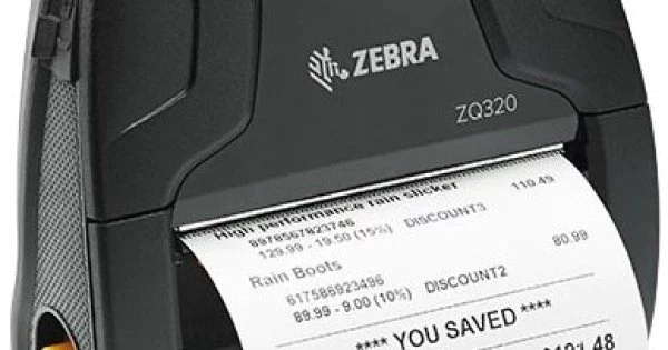 Impresora Portatil Zebra ZQ320 Termica Directa/ Inalambrico/ 203X203DPI/  Bluetooth/ USB 2.0/ Negro, ZQ32-A0E02TL-00