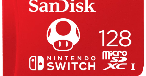 Tarjeta micro SDXC  SanDisk Licencia Nintendo®, 128 GB, Para Nintendo  Switch, 100 MB/s, UHS-I, U3, Rojo