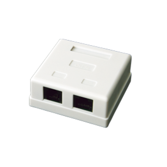 Caja de pared c/2 puertos jack RJ45 Cat.5E blanco LPWP6035