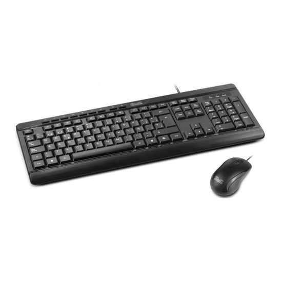 Kit teclado y mouse Klip Xtreme KCK-251S USB, color negro