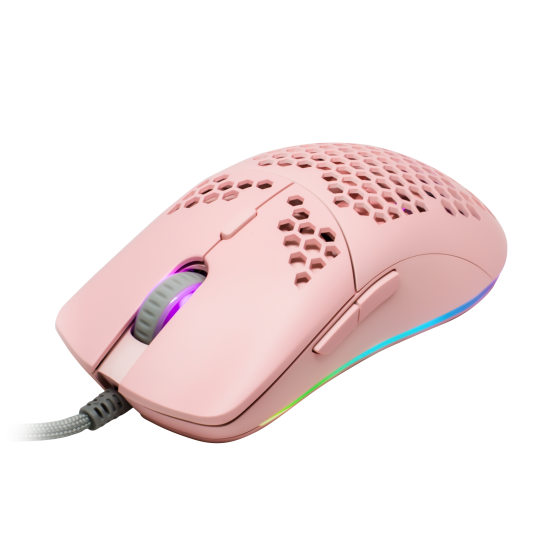 Mouse Game Factor MOG601 Gamer, RGB, color rosa, USB, MOG601-PK