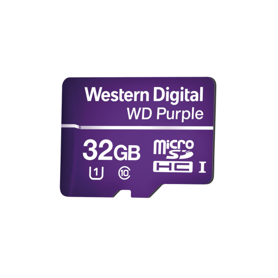 Memoria MICROSD 32gb PURPLE WESTERN DIGITAL clase 10 para videovigilancia, WD32MSD