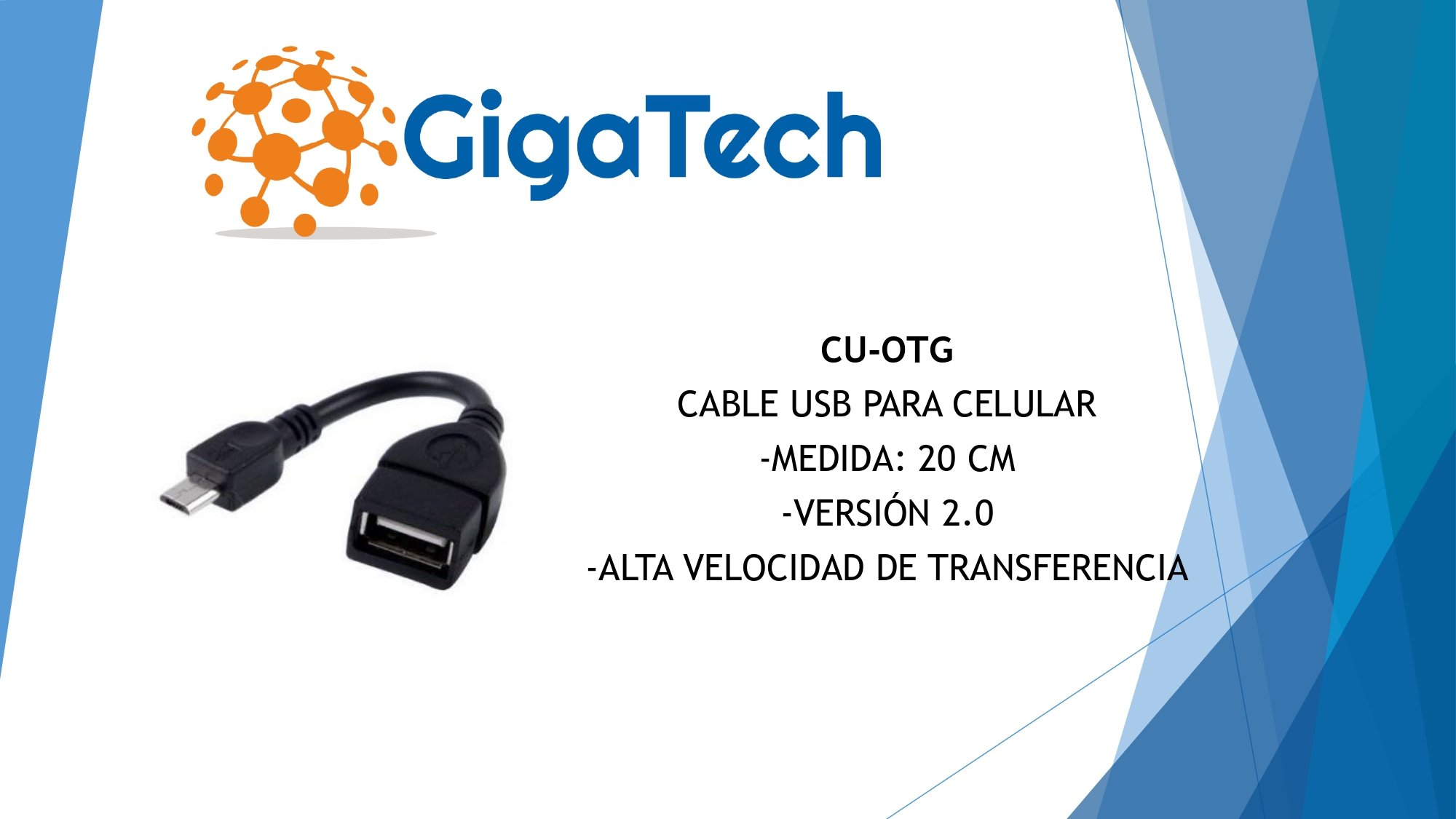 Cable USB OTG de 20CM Gigatech CU-OTG