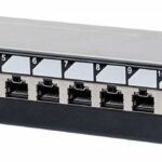 Patch Panel de 12 Puertos CAT5E sin Blindar Para Escritorio Intellinet 720618 Color Negro/ Plata