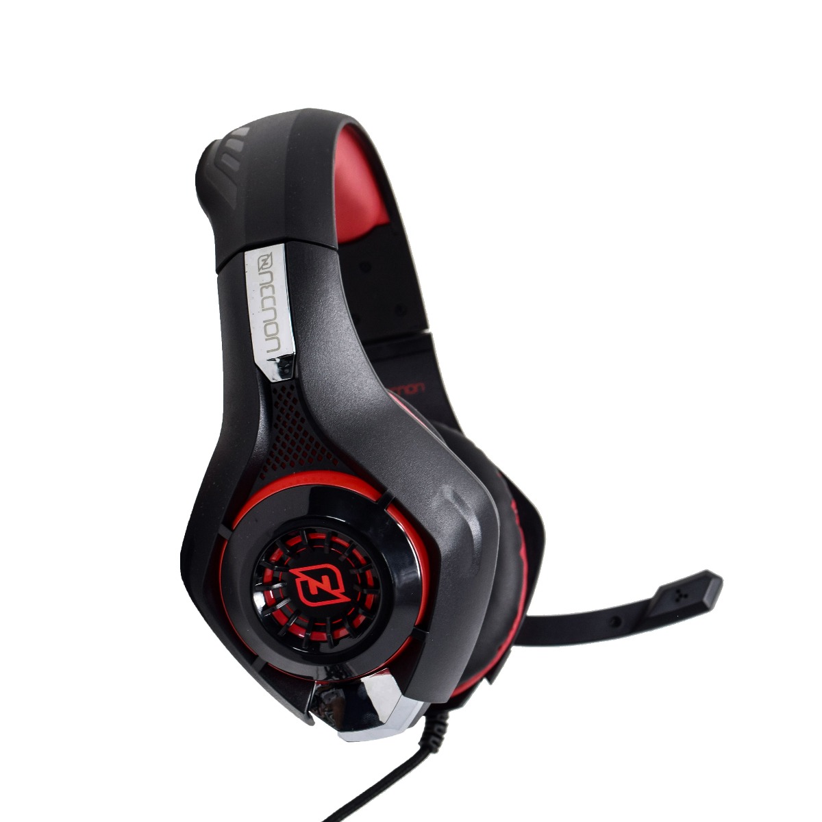 Auriculares NECNON NBHG-VIPER HEADSET GAMING OVER-EAR NBHG VIPER LED ALAMBRICO DIADEMA FLEXIBLE MICROFONO 3.5MM USB PC CONSOLAS CELULAR INC ADAPTADOR MEGABASS ROJO - Necnon