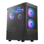 Gabinete Gamdias Talos E3 Mesh/ ARGB Con Ventana/ Midi-Tower/ Mini-ITX/ Micro-ATX/ 3 Ventiladores/ USB 3.0-2.0/ Sin Fuente/ Negro, GD-TALOS E3 MESH