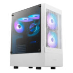 Gabinete Gamdias Talos E3 Mesh WH/ARGB Con Ventana/ Midi-Tower/ Mini-ITX/ Micro-ATX/ 3 Ventiladores/ USB 3.0-2.0/ Sin Fuente/ Blanco, GD-TALOS E3 Mesh WH